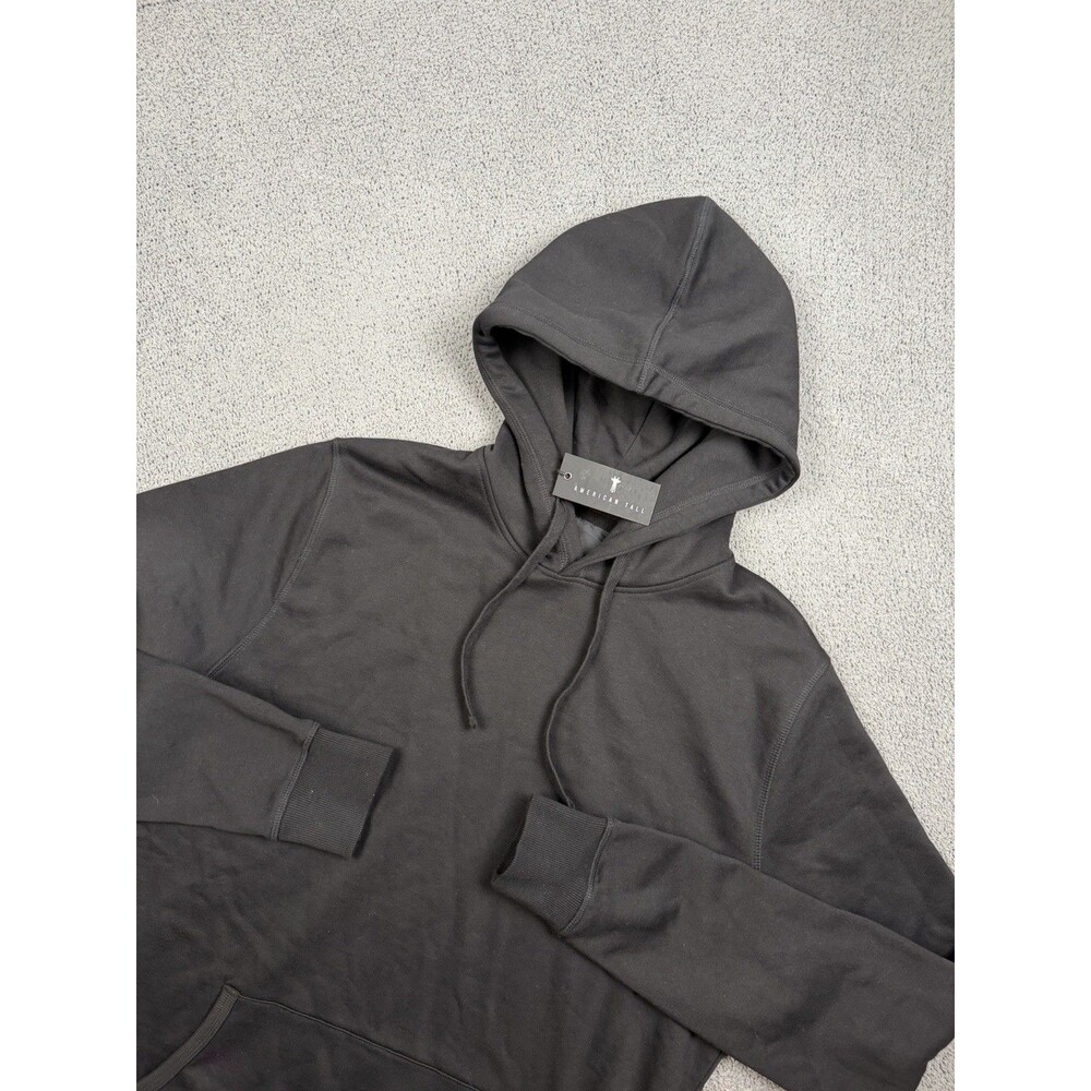 American Tall Hoodie Mens L Tall Black Long Sleeve Pullover Sweatshirt NEW